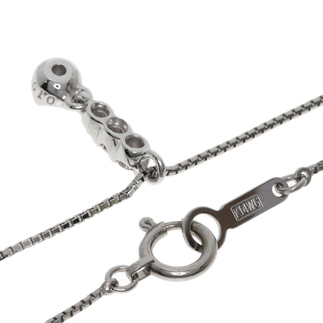 TASAKI Necklace K14WG Silver diamond Women Used Authentic