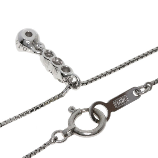 TASAKI Necklace K14WG Silver diamond Women Used Authentic