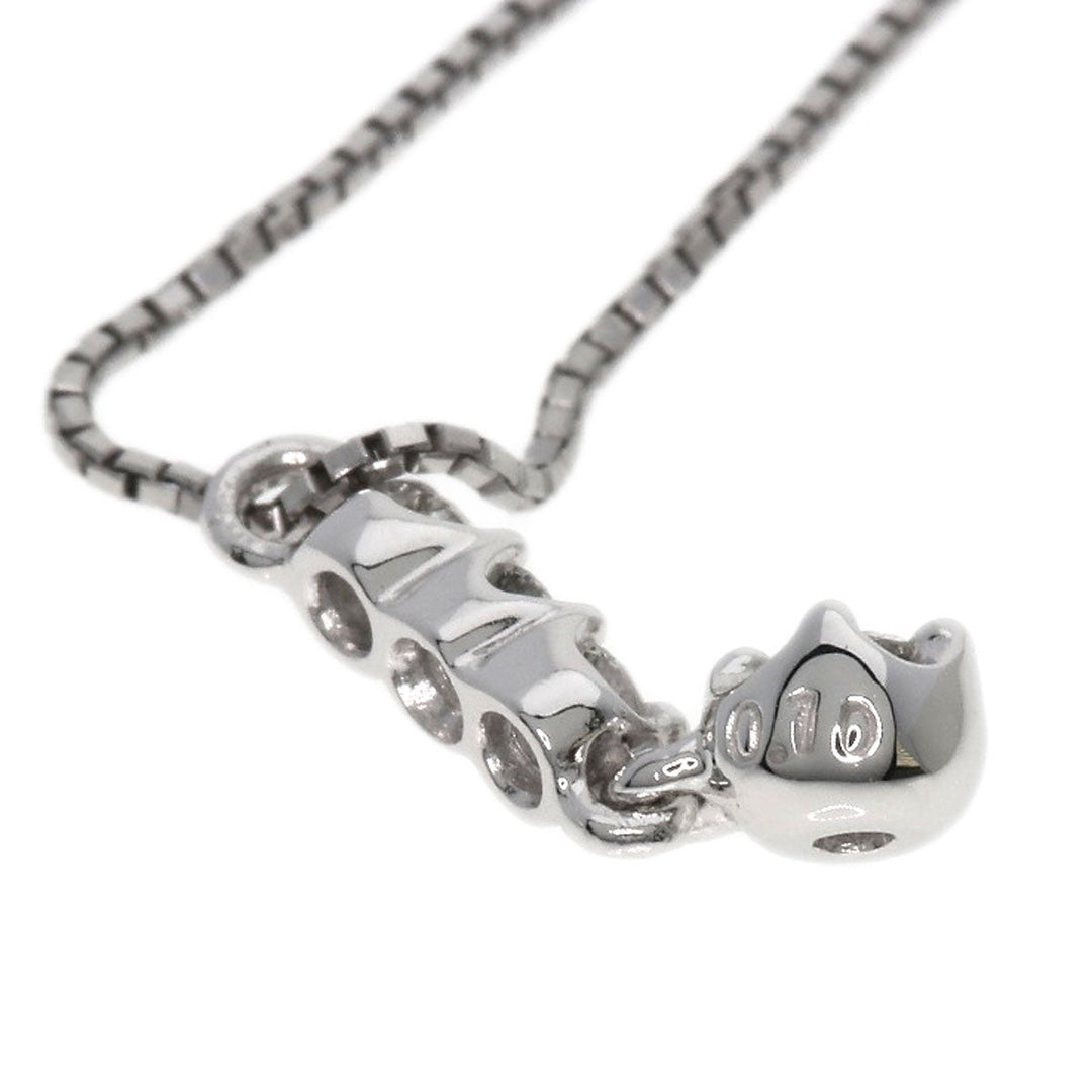 TASAKI Necklace K14WG Silver diamond Women Used Authentic