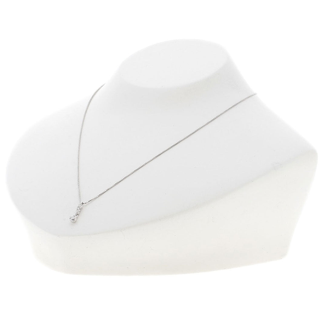 TASAKI Necklace K14WG Silver diamond Women Used Authentic