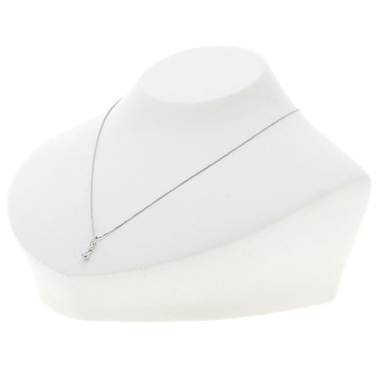 TASAKI Necklace K14WG Silver diamond Women Used Authentic