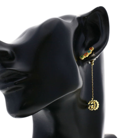 GUCCI Pierce 18K Yellow Gold gold Multi-stone Double G