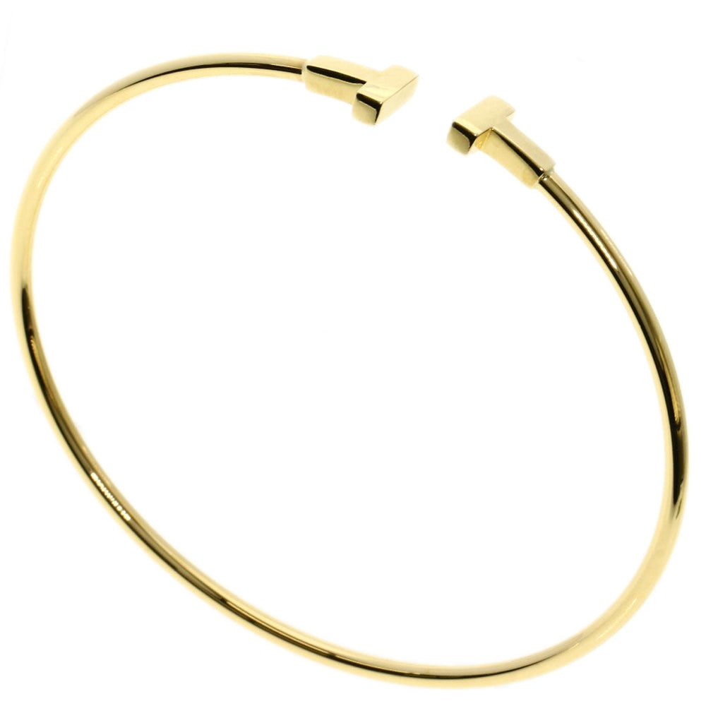 TIFFANY&Co. bracelet 18K Yellow Gold gold T wire narrow