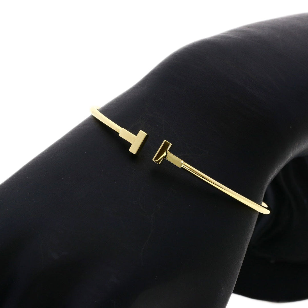 TIFFANY&Co. bracelet 18K Yellow Gold gold T wire narrow