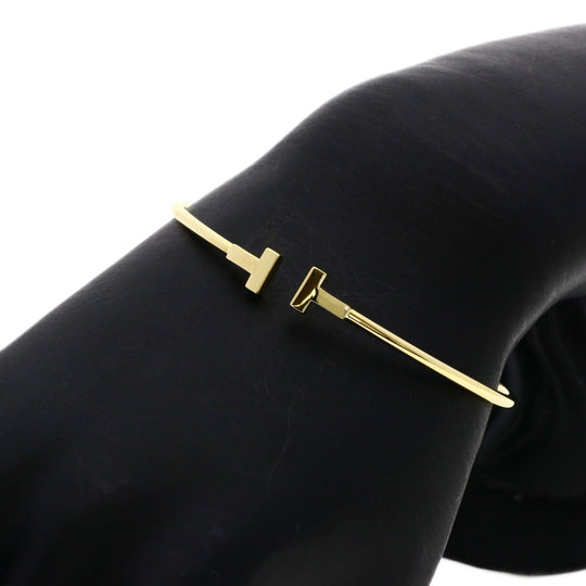 TIFFANY&Co. bracelet 18K Yellow Gold gold T wire narrow