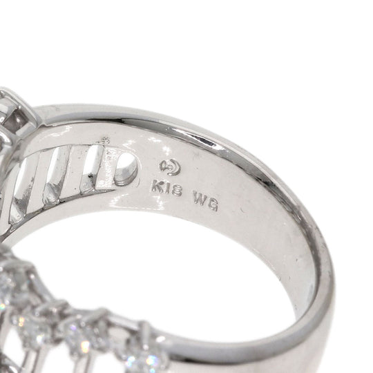 TASAKI Ring K18WG Silver diamond Women Used Authentic