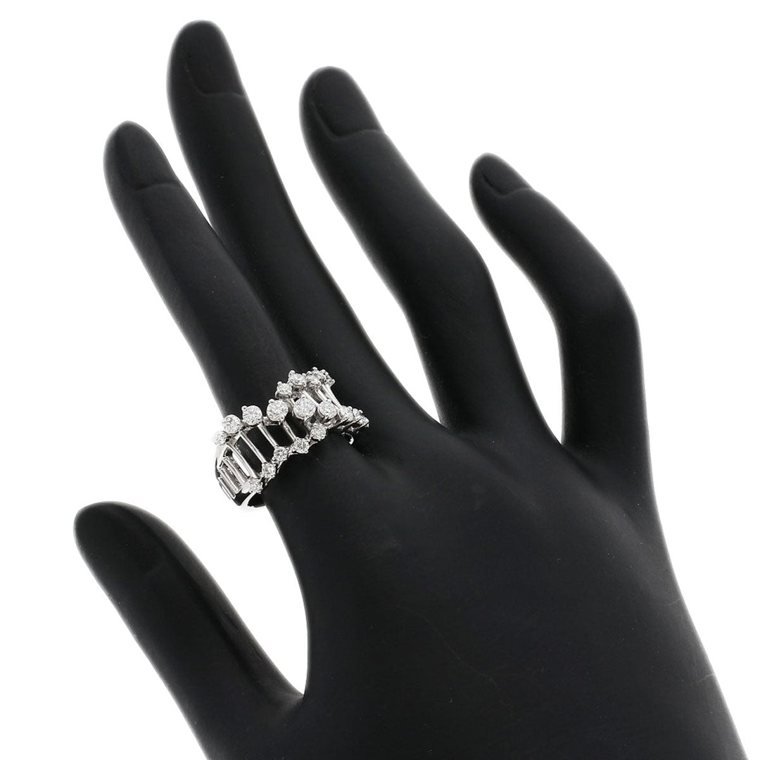 TASAKI Ring K18WG Silver diamond Women Used Authentic