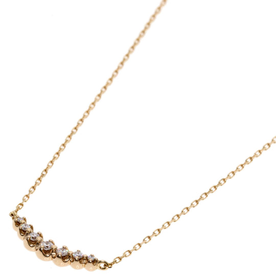 4�Ž Necklace 18K Pink Gold gold 7P Diamond Women Used Authentic