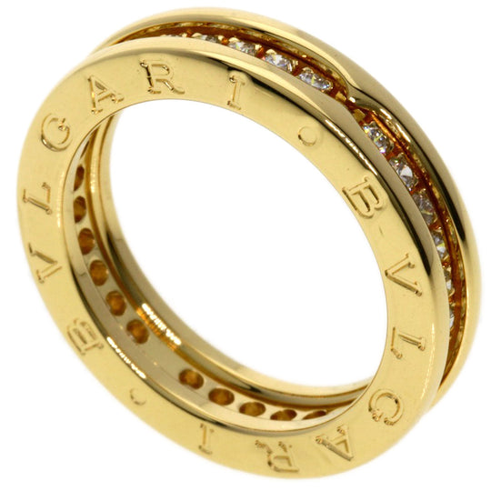 BVLGARI Ring 18K Yellow Gold gold B-zero1 B-zero One 1 Band Full Diamond #52