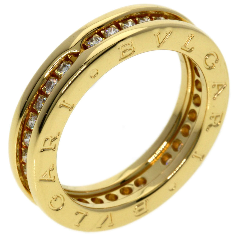 BVLGARI Ring 18K Yellow Gold gold B-zero1 B-zero One 1 Band Full Diamond #52
