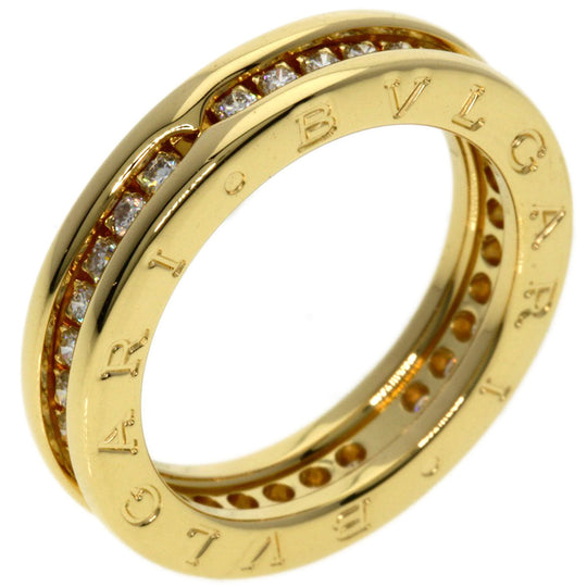BVLGARI Ring 18K Yellow Gold gold B-zero1 B-zero One 1 Band Full Diamond #52