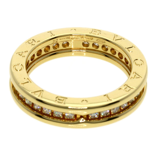 BVLGARI Ring 18K Yellow Gold gold B-zero1 B-zero One 1 Band Full Diamond #52