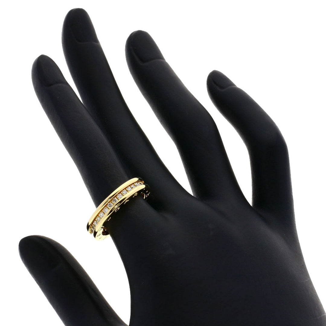 BVLGARI Ring 18K Yellow Gold gold B-zero1 B-zero One 1 Band Full Diamond #52