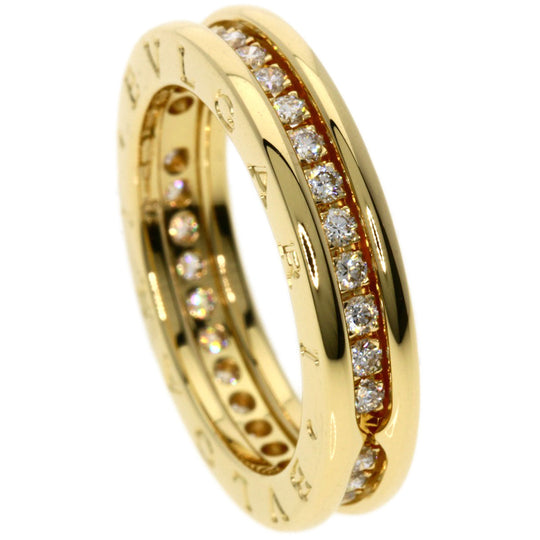 BVLGARI Ring 18K Yellow Gold gold B-zero1 B-zero One 1 Band Full Diamond #52