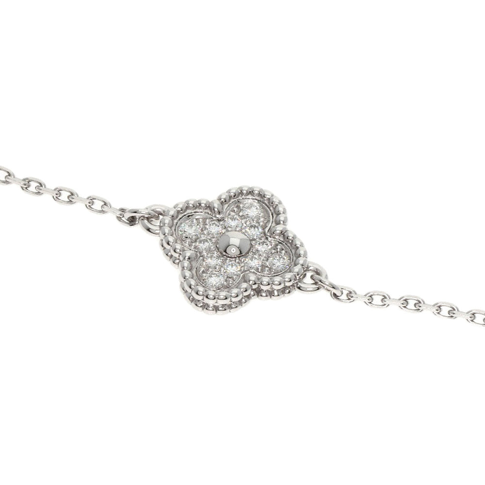 Van Cleef & Arpels bracelet K18WG Silver Sweet Alhambra diamond Women Used Authentic