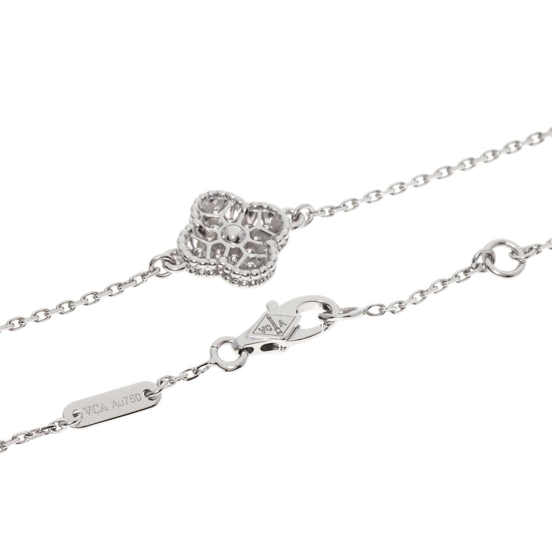 Van Cleef & Arpels bracelet K18WG Silver Sweet Alhambra diamond Women Used Authentic