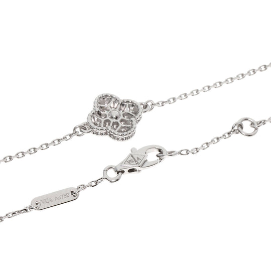 Van Cleef & Arpels bracelet K18WG Silver Sweet Alhambra diamond Women Used Authentic