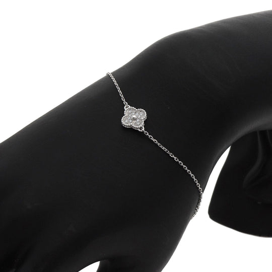 Van Cleef & Arpels bracelet K18WG Silver Sweet Alhambra diamond Women Used Authentic