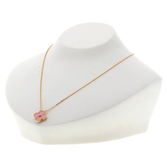 Van Cleef & Arpels Necklace 18K Pink Gold gold Vintage Alhambra Sevres 1P Diamond Women Used Authentic
