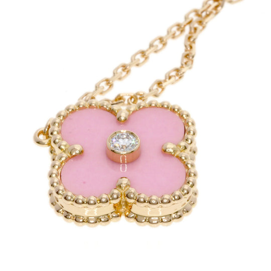 Van Cleef & Arpels Necklace 18K Pink Gold gold Vintage Alhambra Sevres 1P Diamond Women Used Authentic