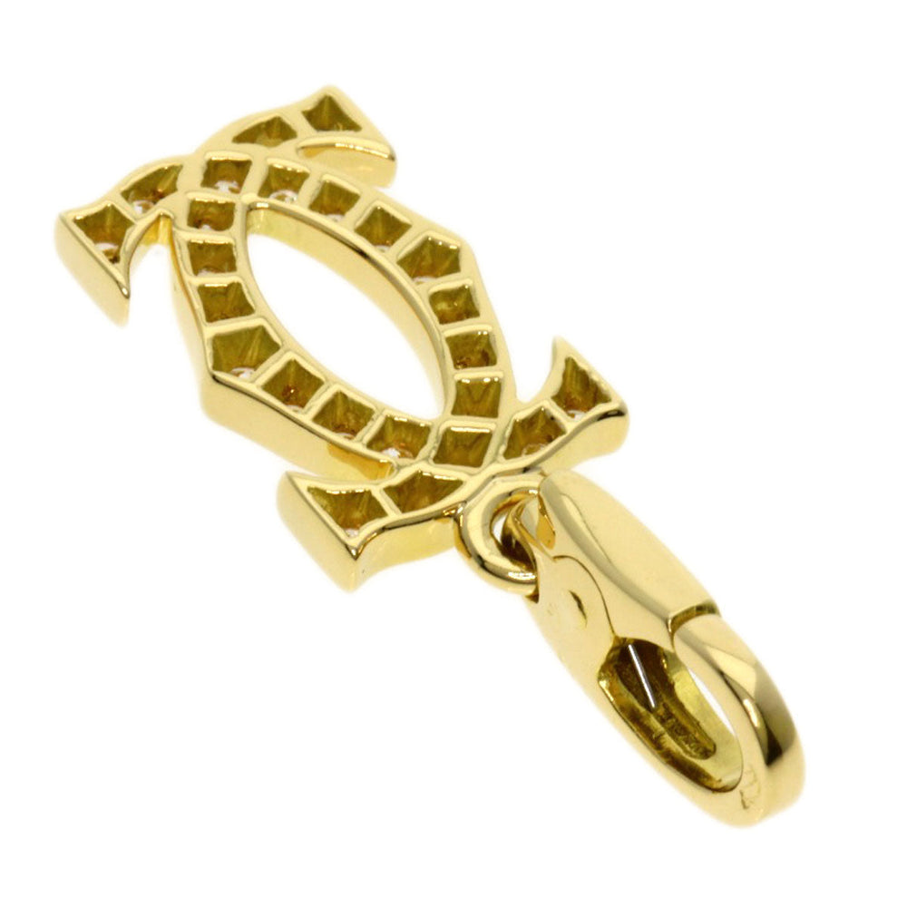 CARTIER Pendant top 18K Yellow Gold gold Charm 2C Diamond Women Used Authentic
