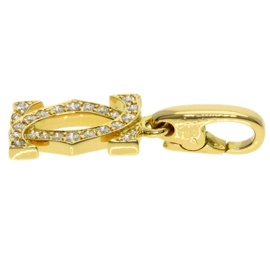 CARTIER Pendant top 18K Yellow Gold gold Charm 2C Diamond Women Used Authentic