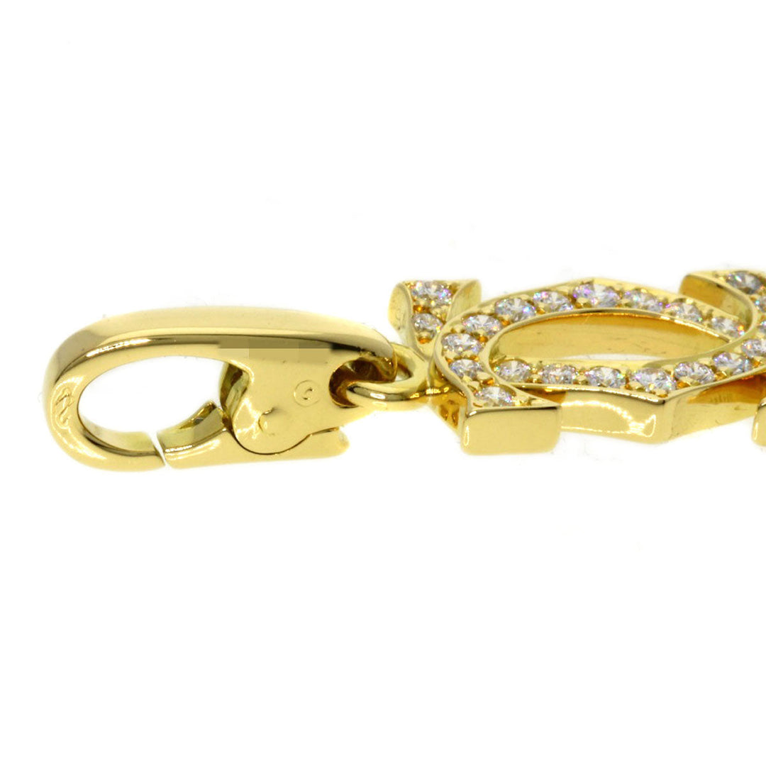 CARTIER Pendant top 18K Yellow Gold gold Charm 2C Diamond Women Used Authentic