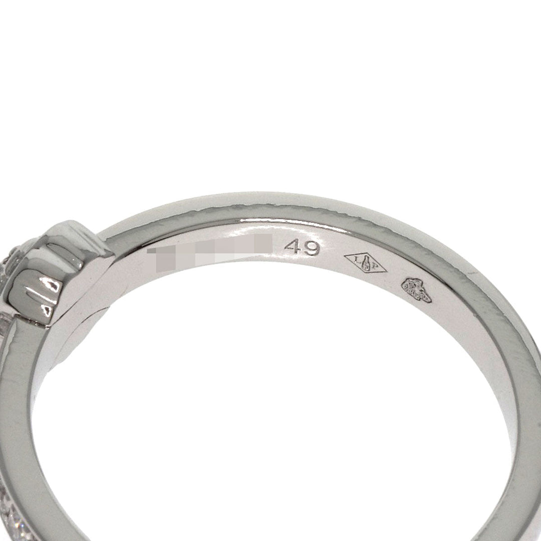 CHANEL Ring PT950 Silver Camellia Diamond #49