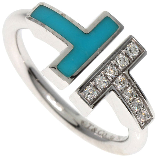 TIFFANY&Co. Ring K18WG Silver T wire diamond