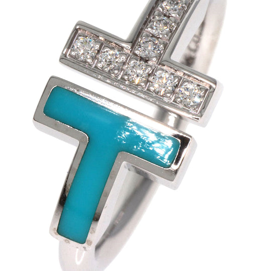 TIFFANY&Co. Ring K18WG Silver T wire diamond