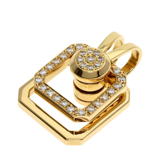 WALTHAM Pendant top 18K Yellow Gold gold Swing diamond Women Used Authentic