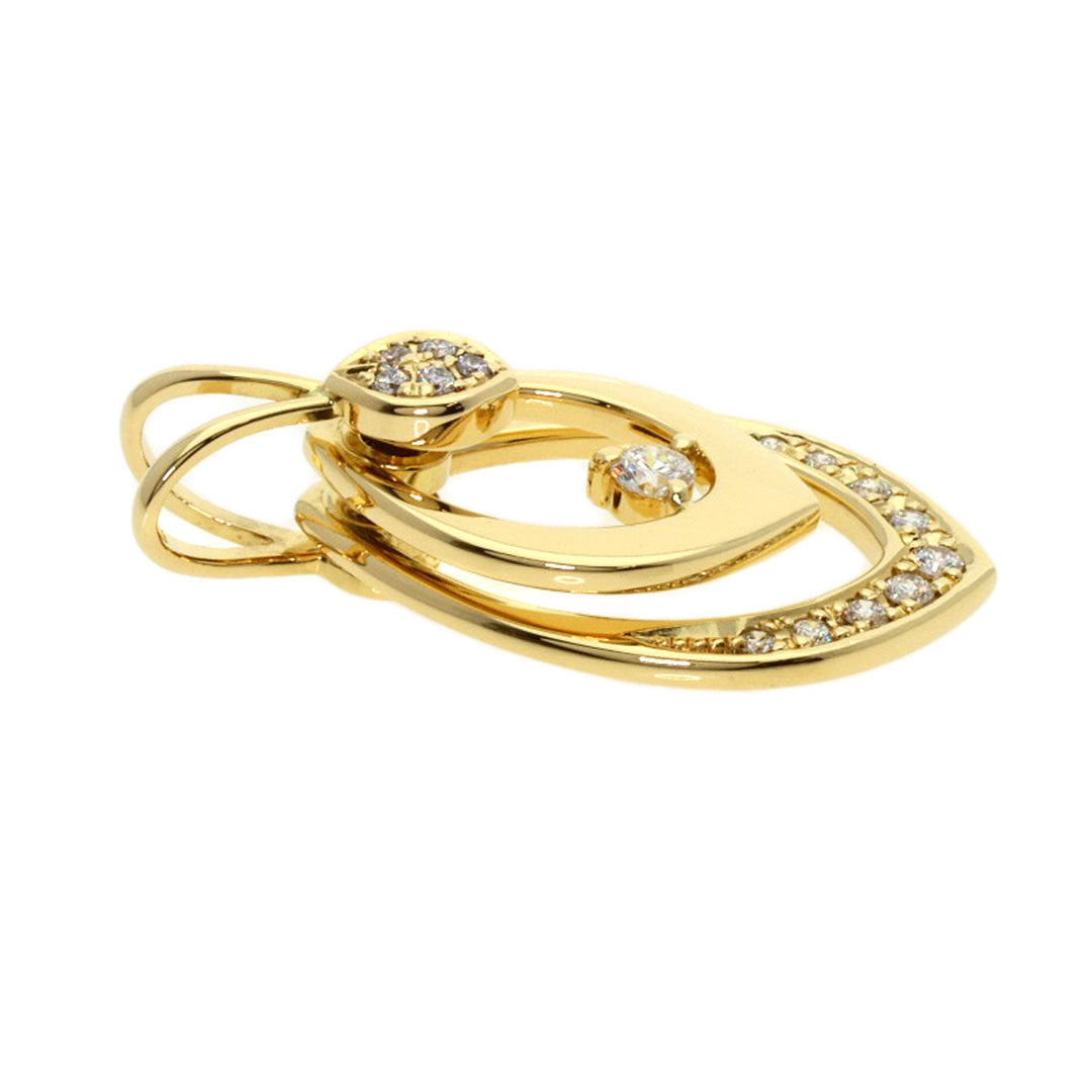 WALTHAM Pendant top 18K Yellow Gold gold Swing diamond Women Used Authentic