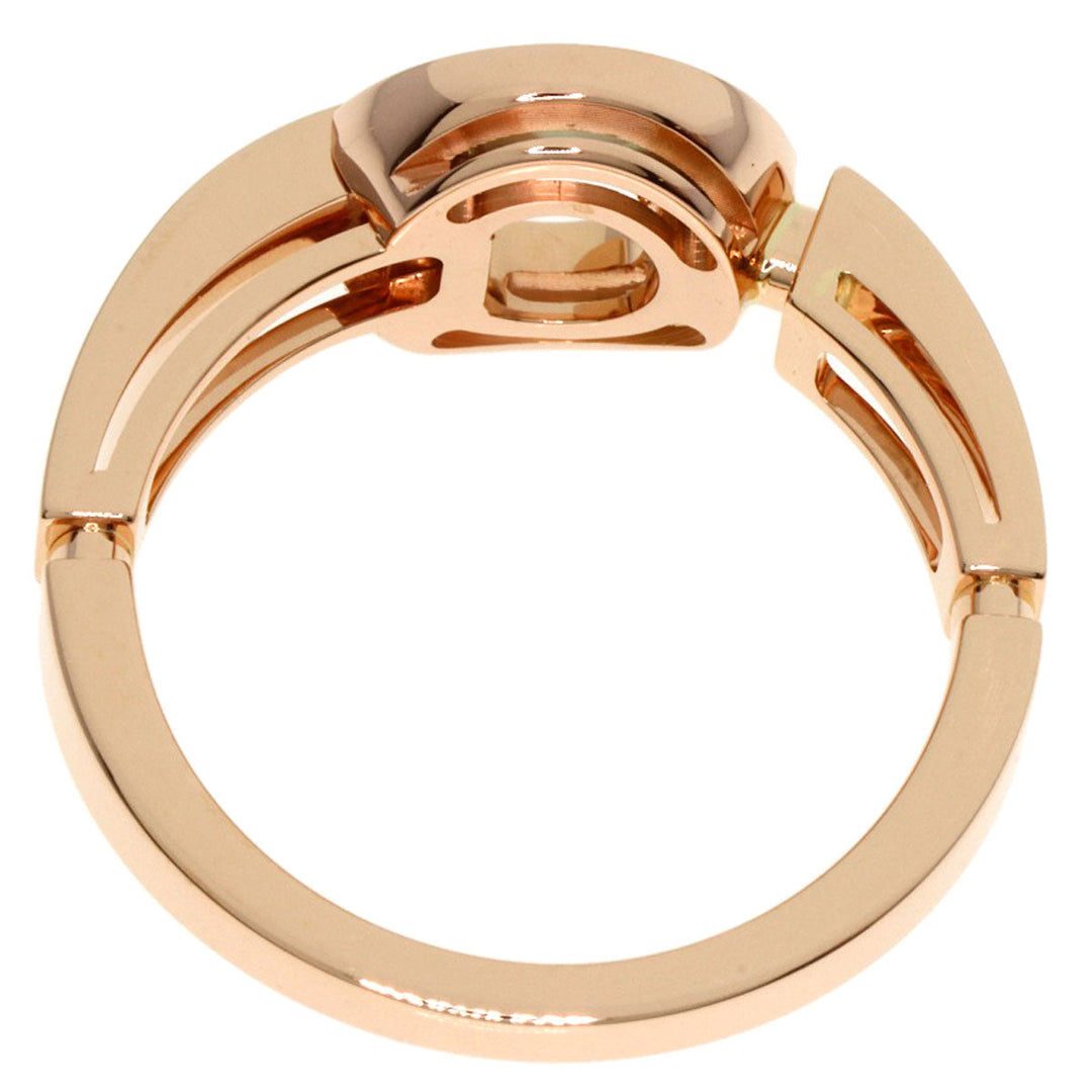 BVLGARI Ring 18K Pink Gold gold Openwork Diamond Shell #54 Women Used Authentic