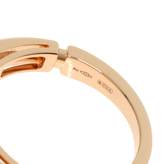 BVLGARI Ring 18K Pink Gold gold Openwork Diamond Shell #54 Women Used Authentic