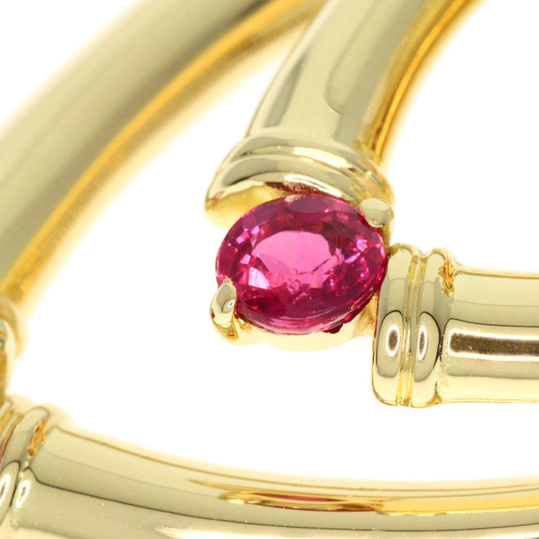 WALTHAM Necklace 18K Yellow Gold gold Swing Ruby Diamond Women Used Authentic