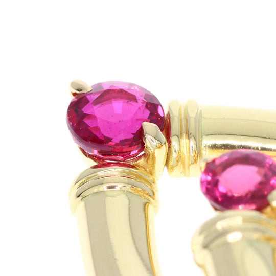 WALTHAM Necklace 18K Yellow Gold gold Swing Ruby Diamond Women Used Authentic