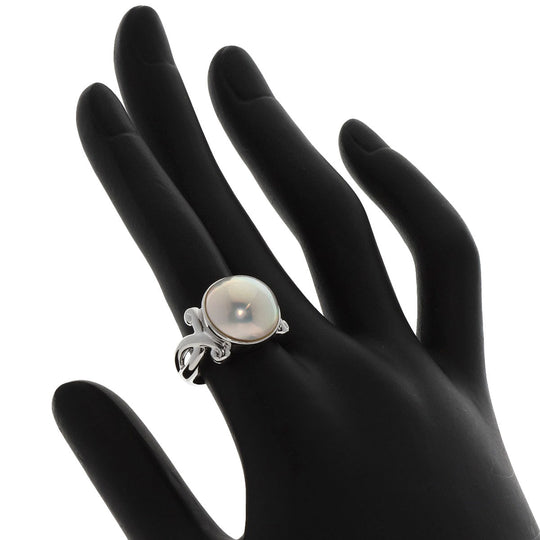 TASAKI Ring PT900 Silver Mabe Pearl Pearl Women Used Authentic