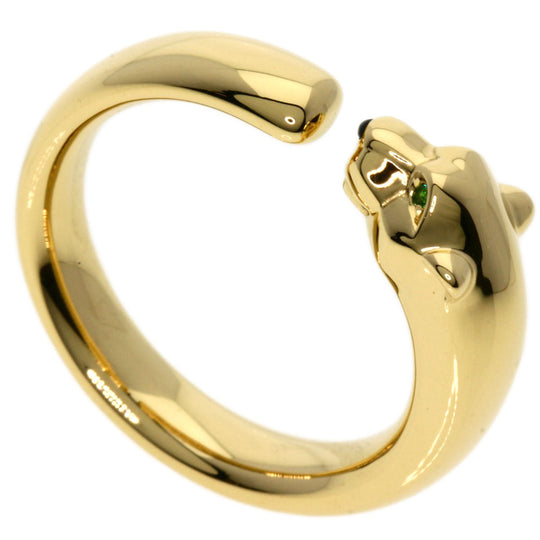 CARTIER Ring 18K Yellow Gold gold PANTHERE Onyx Garnet #57
