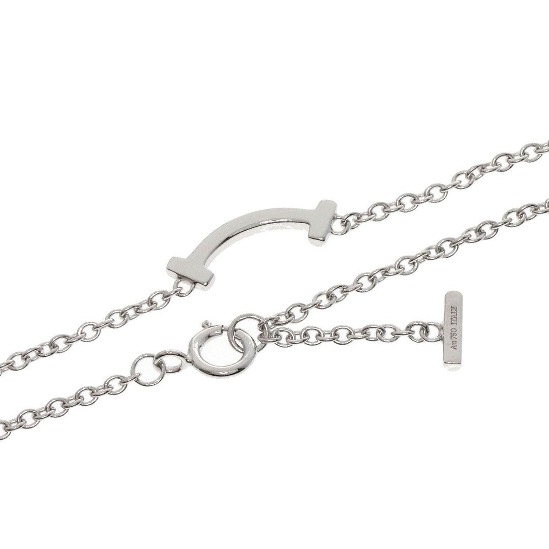 TIFFANY&Co. bracelet K18WG Silver T Smile Mini Diamond