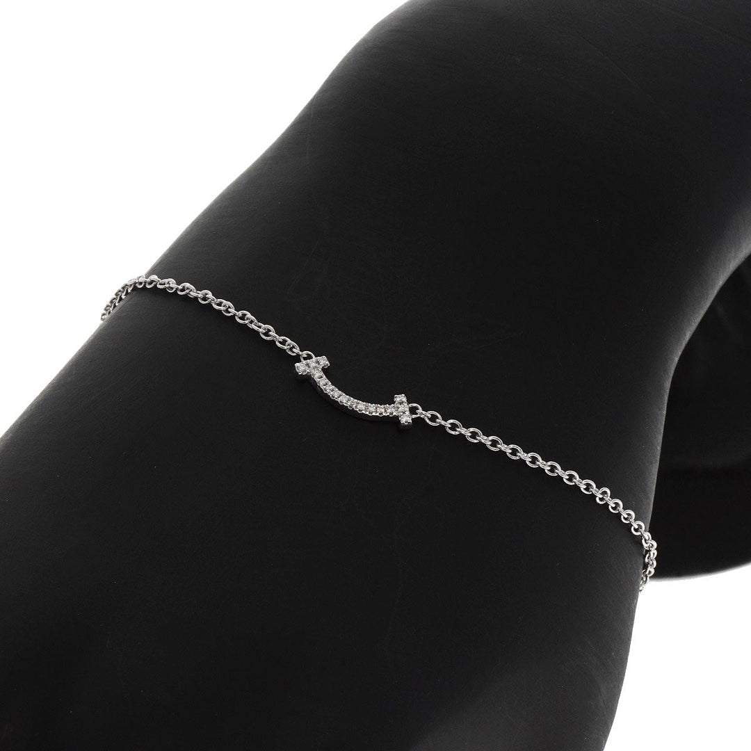 TIFFANY&Co. bracelet K18WG Silver T Smile Mini Diamond