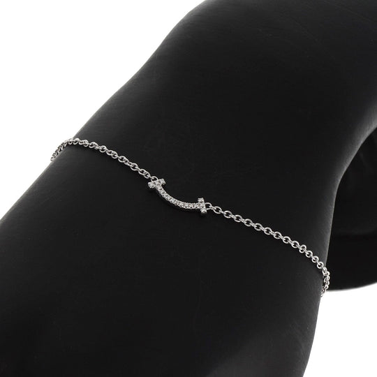 TIFFANY&Co. bracelet K18WG Silver T Smile Mini Diamond