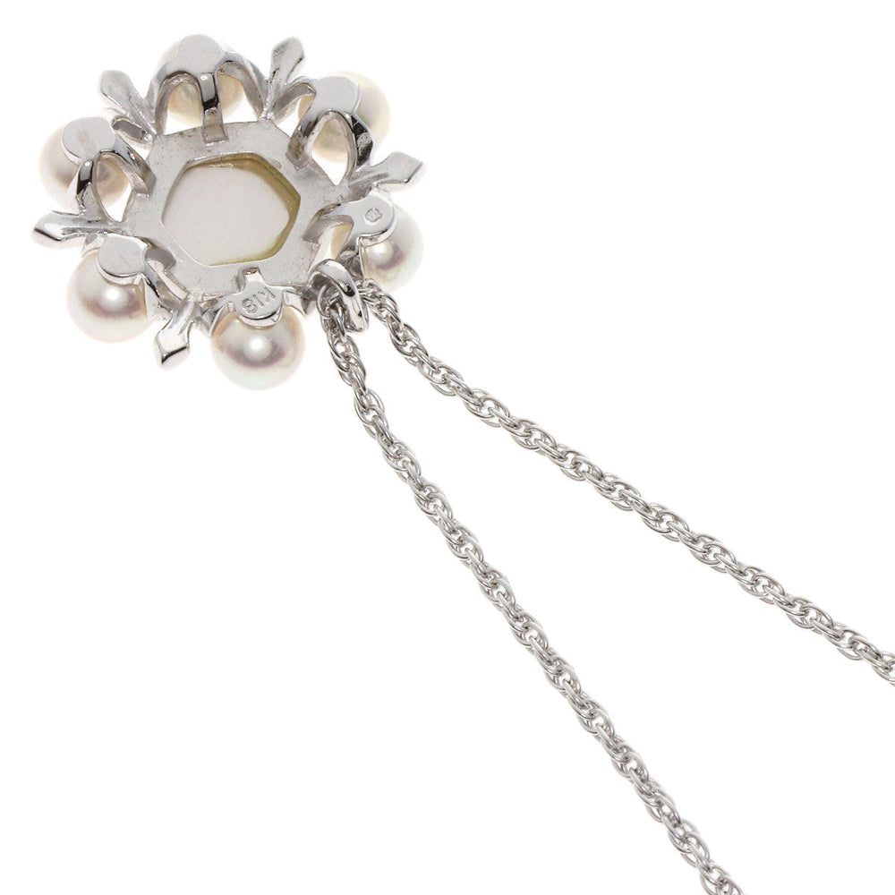 MIKIMOTO Necklace K18WG Silver Pikuwe Akoya Pearl