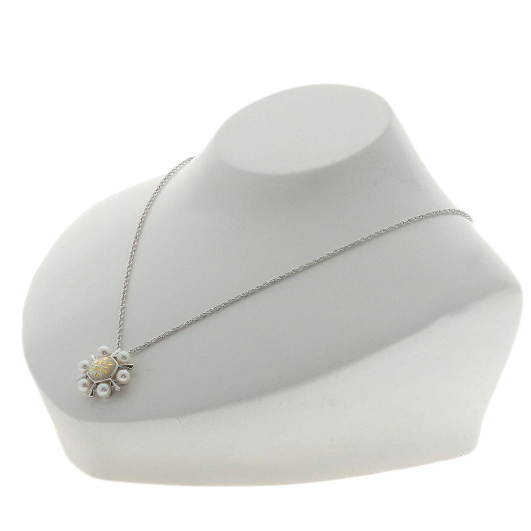 MIKIMOTO Necklace K18WG Silver Pikuwe Akoya Pearl