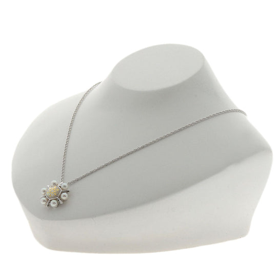 MIKIMOTO Necklace K18WG Silver Pikuwe Akoya Pearl