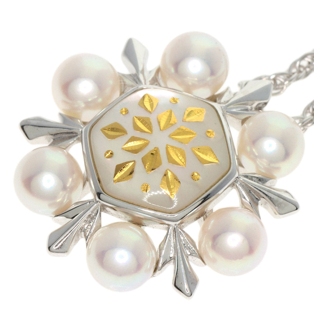 MIKIMOTO Necklace K18WG Silver Pikuwe Akoya Pearl