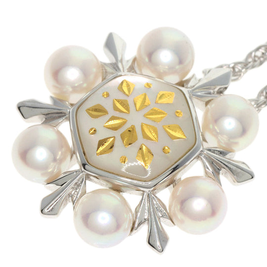 MIKIMOTO Necklace K18WG Silver Pikuwe Akoya Pearl