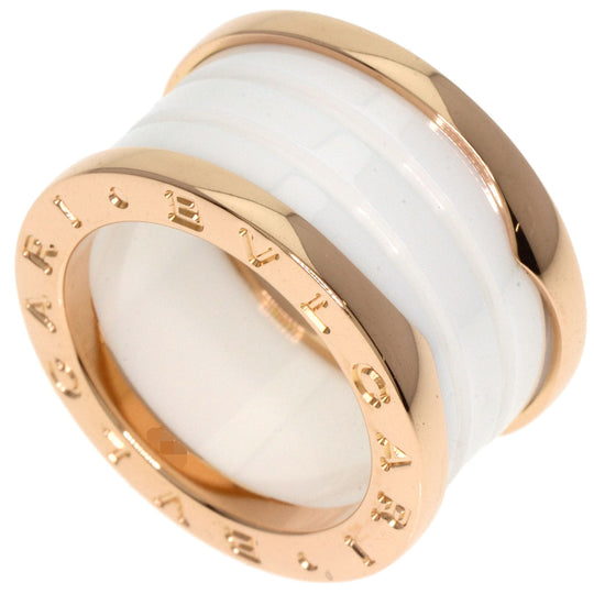 BVLGARI Ring 18K Pink Gold gold B-zero1 B-zero One 4 Band White Ceramic #49