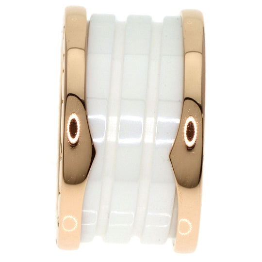BVLGARI Ring 18K Pink Gold gold B-zero1 B-zero One 4 Band White Ceramic #49