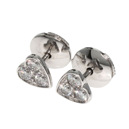 CARTIER Pierce K18WG Silver Mini heart diamond Women Used Authentic