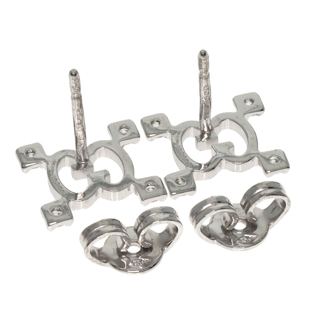 GUCCI Pierce K18WG Silver GG logo diamond